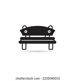 park bench icon on white background