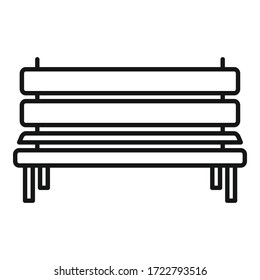 Park bench icon. Outline park bench vector icon for web design isolated on white background