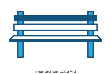 Park bench icon over white background, vector illustration
