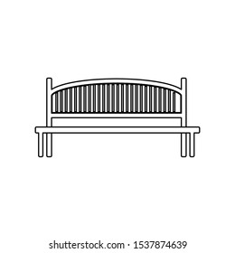 park bench icon over white background, vector illustration