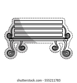 park bench icon over white background. vector illustration