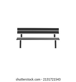 Park Bench Icon Silhouette Illustration. Garden Seat Furniture Vector Graphic Pictogram Symbol Clip Art. Doodle Sketch Black Sign.