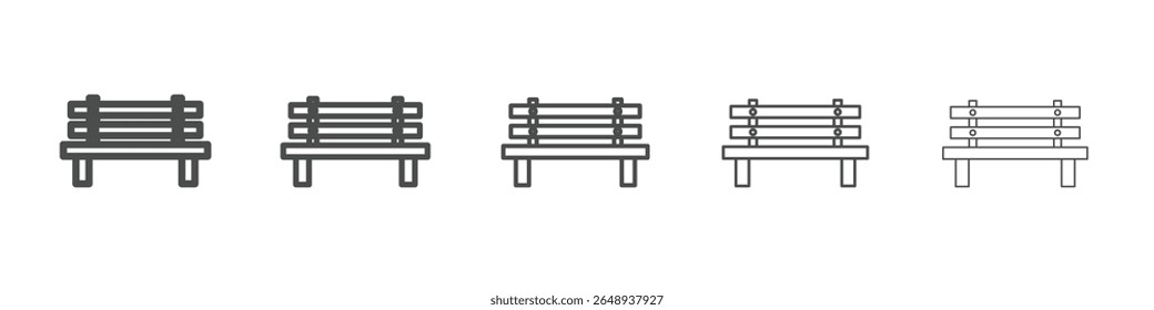 park bench icon simple isolated vector sign