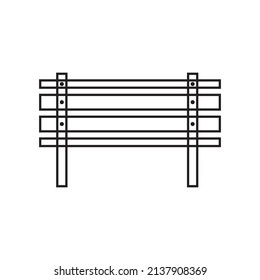 Park bench icon vector flat design