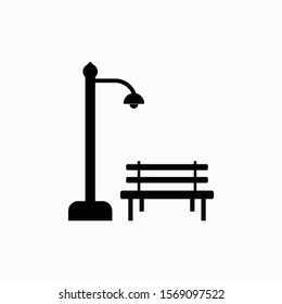 park bench icon vector sign symbol isolated