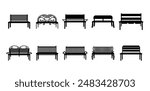Park Bench Illustration Set Collection