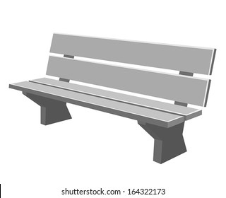 park bench isolated illustration on white background