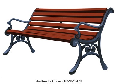 Park Bench Isolated on white background. Graphic vector