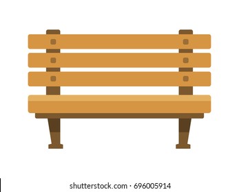 Park bench isolated on white background, vector illustration.