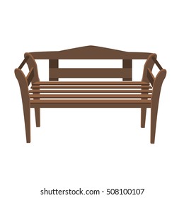 Park bench isolated over a white background. Bench version vector illustration. Wooden bench. 