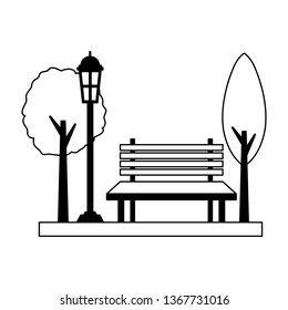 park bench lamp post
