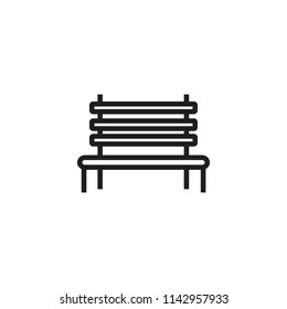 Park bench line icon. Comfort, decoration, seat. Recreation concept. Vector illustration can be used for topics like furniture, garden, summer, street