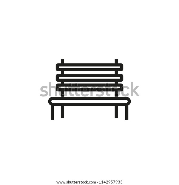 Park Bench Line Icon Comfort Decoration Stock Vector Royalty Free