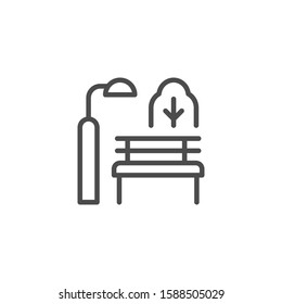 Park bench line outline icon