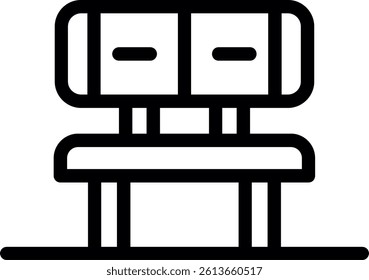 Park Bench Line Vector Icon Design
