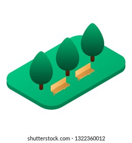 Park bench place icon. Isometric of park bench place vector icon for web design isolated on white background