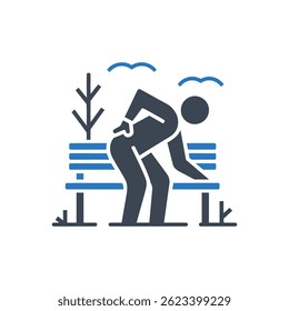 Park Bench Rest Icon Isolated On White Background