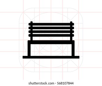 Park bench simple icon