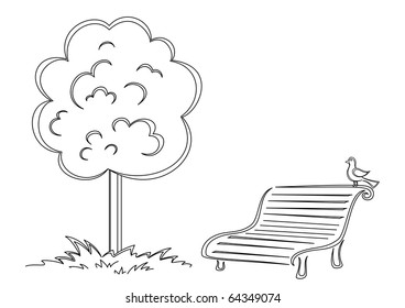 Park Bench Silhouette Stock Vectors Images Vector Art
