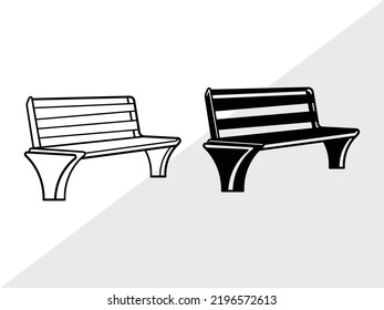 Park Bench SVG Printable Vektorgrafik