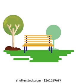 park bench tree grass landscape