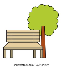 park bench and tree natural landscape