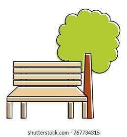park bench and tree natural landscape