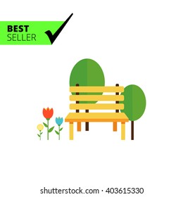 Park bench and trees