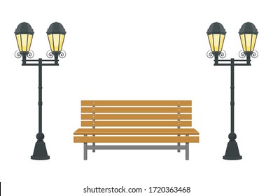 Park bench vector design illustration isolated on white background