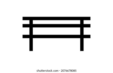 park bench vector icon for websites