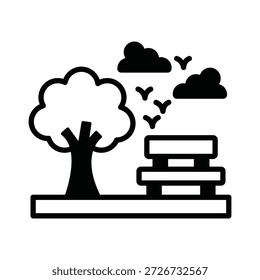 Icono del Vector del banco del parque que puede modificar o editar fácilmente

