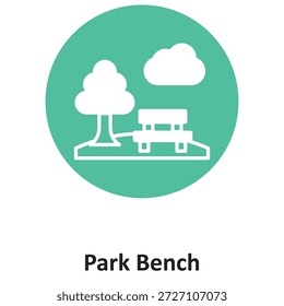 Icono del Vector del banco del parque que puede modificar o editar fácilmente

