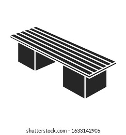 Park bench vector icon.Black.simple vector icon isolated on white background park bench.
