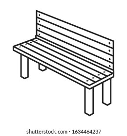 Park bench vector icon.Outline.line vector icon isolated on white background park bench.