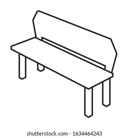 Park bench vector icon.Outline.line vector icon isolated on white background park bench.