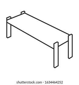Park bench vector icon.Outline.line vector icon isolated on white background park bench.