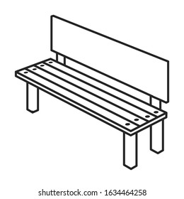 Park bench vector icon.Outline.line vector icon isolated on white background park bench.