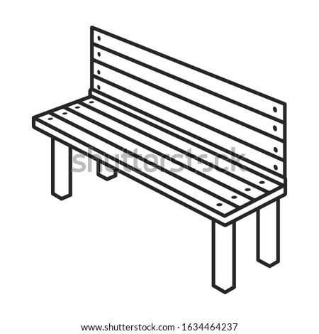 Park bench vector icon.Outline.line vector icon isolated on white background park bench.