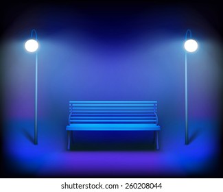 Park bench. Vector Illustration. 