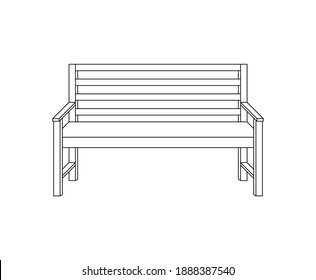 park bench vector illustration.Outline, simple style
