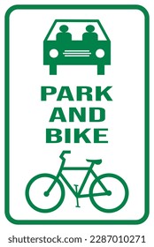 park and bike parking sign with symbol