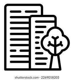 Park building house icon outline vector. Support money. Loan debt