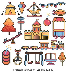 Conjunto de Paquete de parque Pixel Art
