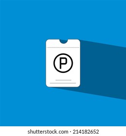 park car card flat icon  vector illustration eps10  