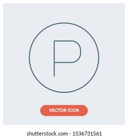 park car p vector icon