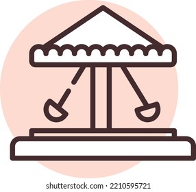 Park carousel, illustration, vector on white background.