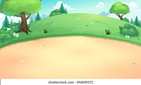 Park Cartoon, Vector Art And Illustration.