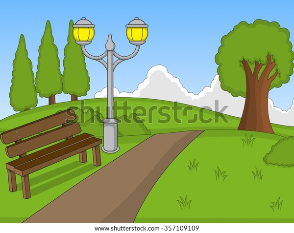 Park Cartoon Vector Illustration Stock Vector (Royalty Free) 357109109