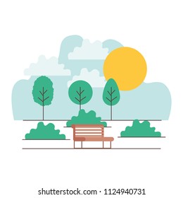 park with chairs scene