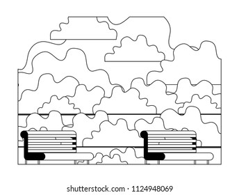 park with chairs scene